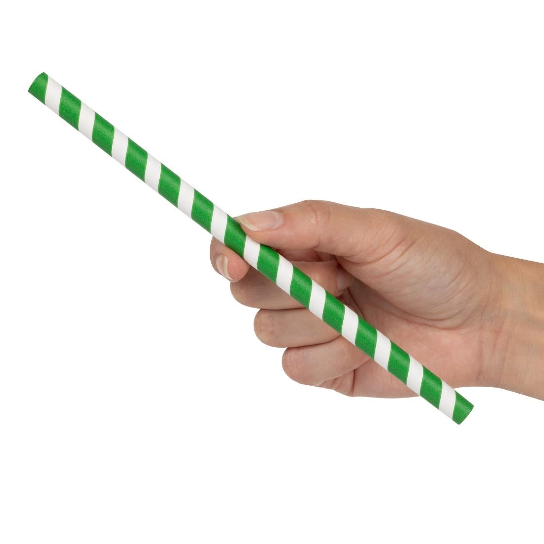 Fiesta Compostable Paper Smoothie Straws Green Stripes (250 Pack) (210(L)mm | Pack Quantity: 250) • PAS-FB148