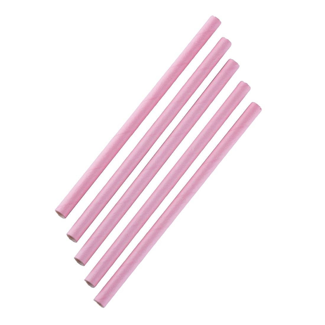 Fiesta Compostable Paper Smoothie Straws Pink (Pack of 250) • PAS-FB149