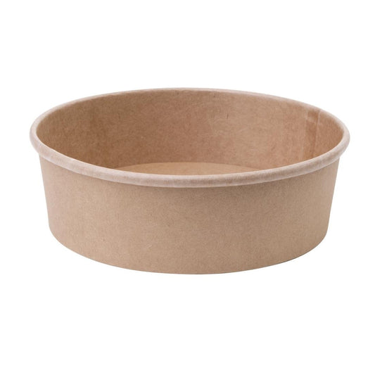 Fiesta Compostable Round Kraft Salad Bowls 500ml (Pack of 300) • PAS-FB196