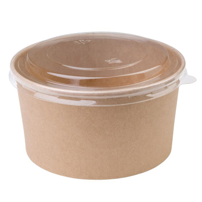 Fiesta Compostable Round Kraft Salad Bowls 1000ml / 35oz (300 Pack) • PAS-FB198