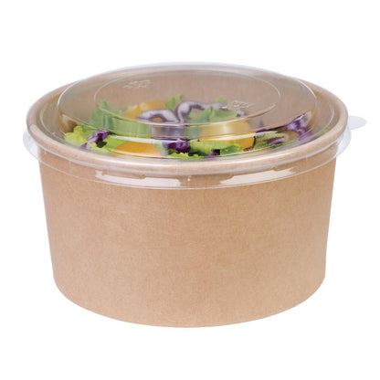 Fiesta Compostable Round Kraft Salad Bowls 1000ml / 35oz (300 Pack) • PAS-FB198