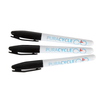 Puracycle Non-Toxic Marker Pens Black (Pack of 3) • PAS-FB284