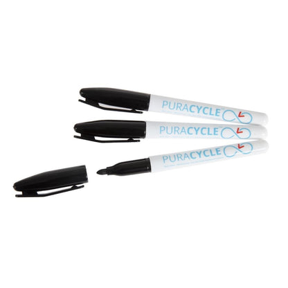 Puracycle Non-Toxic Marker Pens Black (Pack of 3) • PAS-FB284