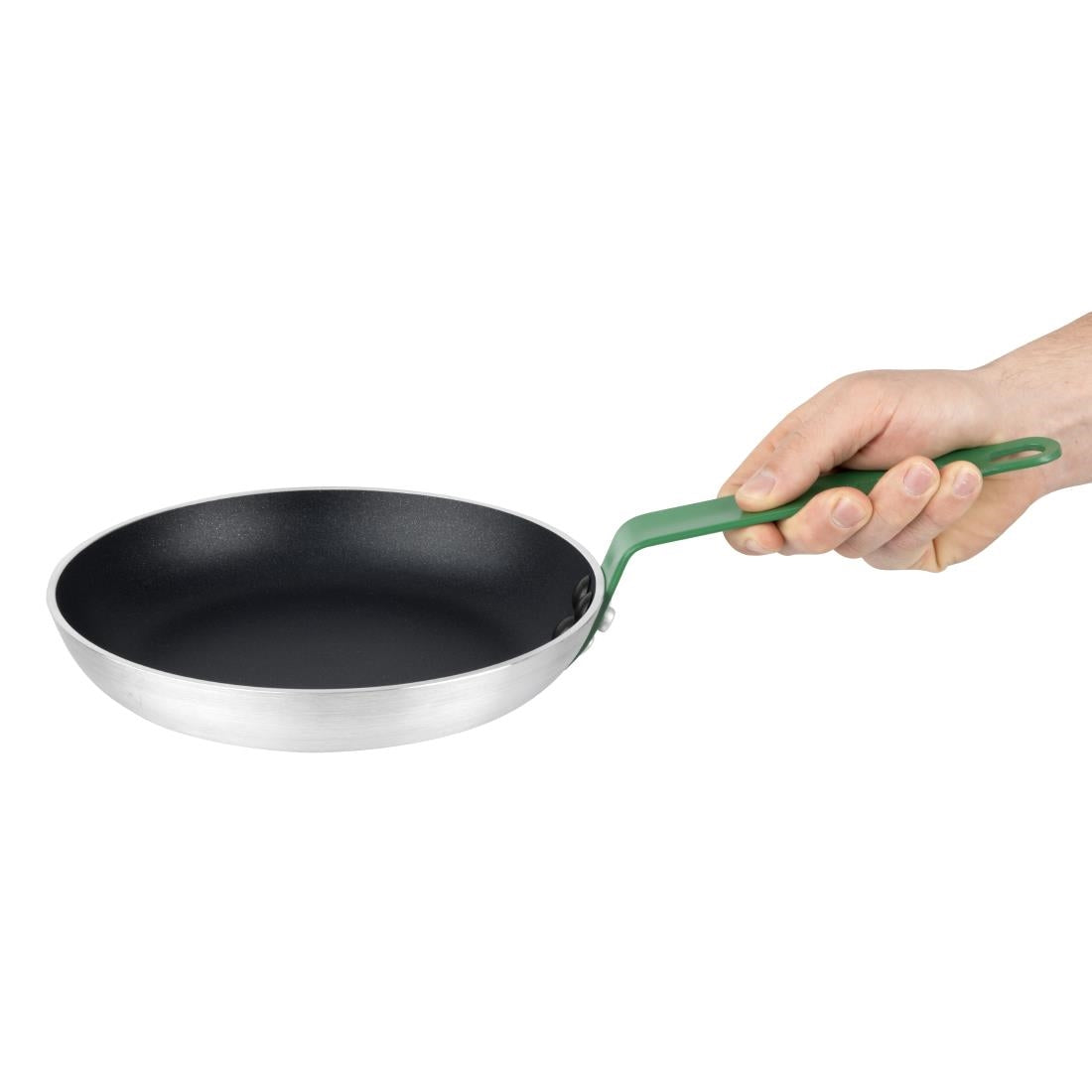 Hygiplas Aluminium Non-stick Teflon Platinum Plus Frying Pan with Green Handle 240mm • PAS-HT962