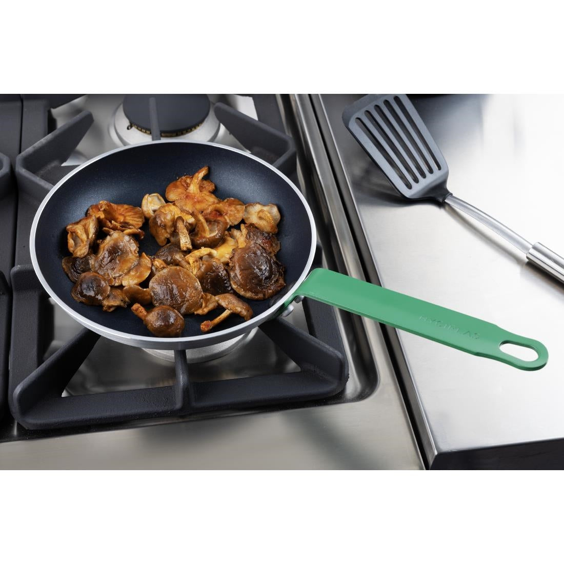 Hygiplas Aluminium Non-stick Teflon Platinum Plus Frying Pan with Green Handle 240mm • PAS-HT962