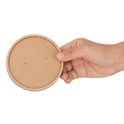 Fiesta Compostable Biodegradable Paper Soup Container Lids 98mm (500 Pack) (Pack of 500) • PAS-FB556