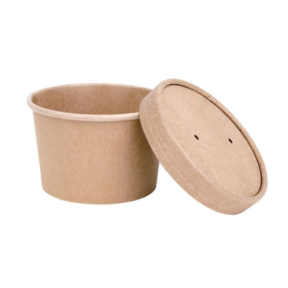 Fiesta Compostable Biodegradable Paper Soup Container Lids 98mm (500 Pack) (Pack of 500) • PAS-FB556
