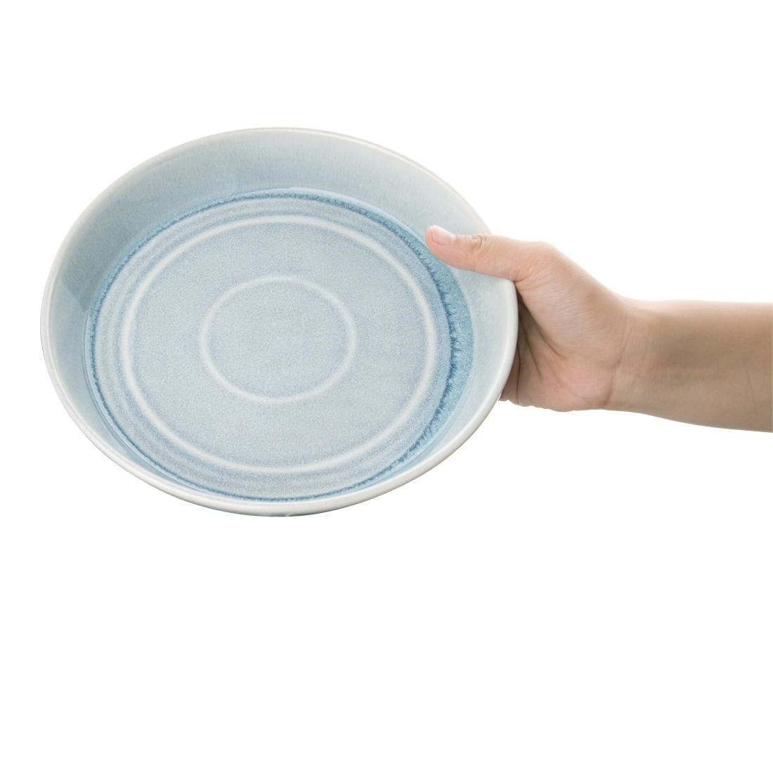Olympia Cavolo Ice Blue Flat Round Bowl - 220mm (4 Pack) • PAS-FB566