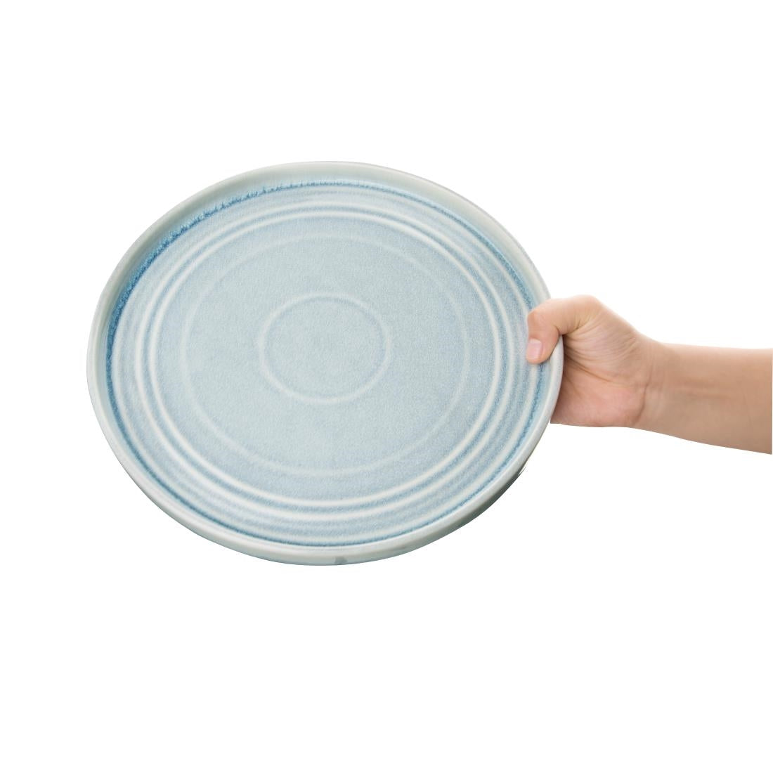 Olympia Cavolo Flat Round Plates Ice Blue 270mm (4 Pack) (Pack of 4) • PAS-FB569