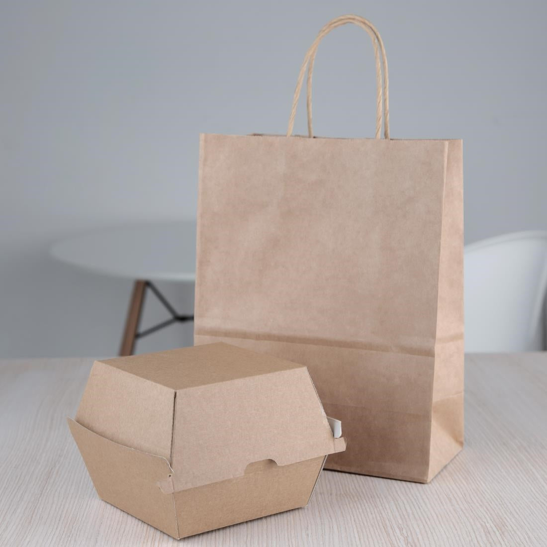 Fiesta Compostable Kraft Burger Boxes Large 112mm (150 Pack) (Pack of 150) • PAS-FB665