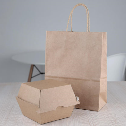 Fiesta Compostable Kraft Burger Boxes Large 112mm (150 Pack) (Pack of 150) • PAS-FB665