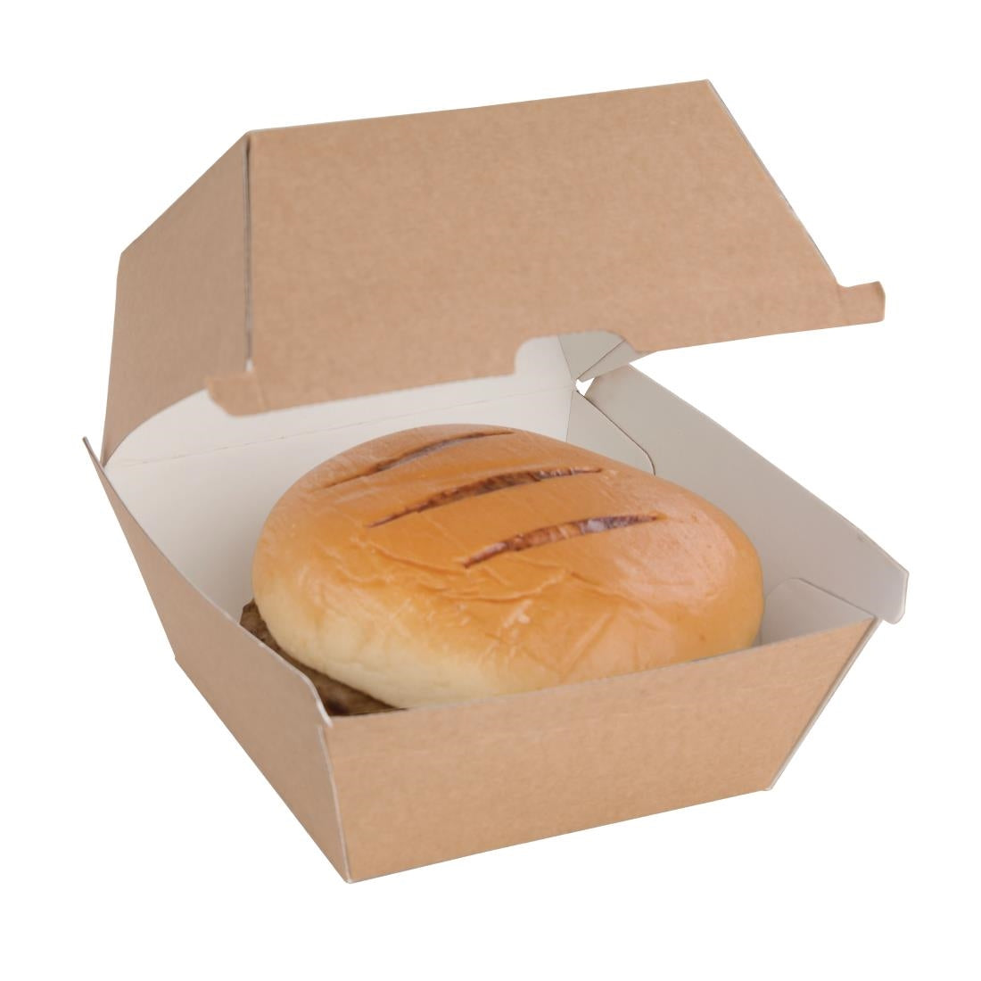 Fiesta Compostable Kraft Burger Boxes Large 112mm (150 Pack) (Pack of 150) • PAS-FB665