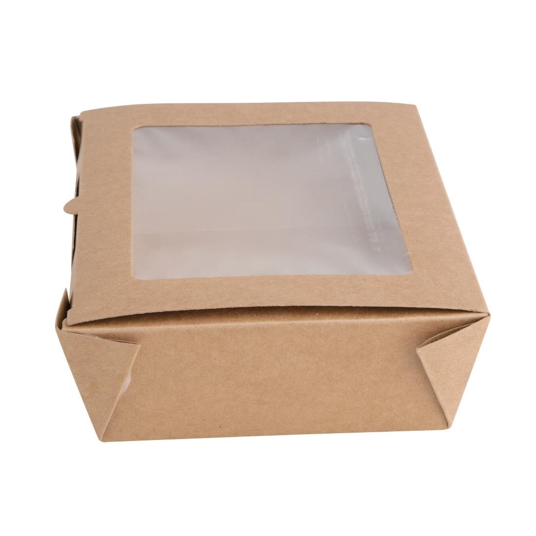 Fiesta Compostable Salad Boxes with PLA Windows 700ml (Pack of 200) • PAS-FB676