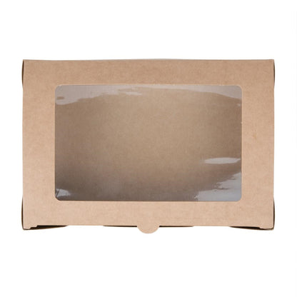 "Fiesta Compostable Salad Boxes with PLA Windows 1600ml (200 Pack)" (1600ml | 56oz. Pack Quantity: 200.) • PAS-FB678
