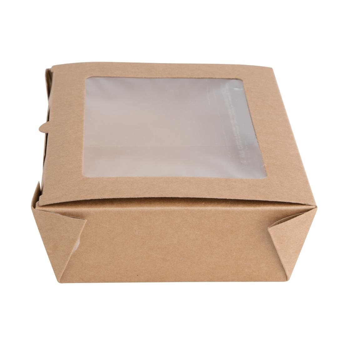 Fiesta Compostable Salad Boxes with PLA Windows 1600ml (Pack of 200) • PAS-FB678