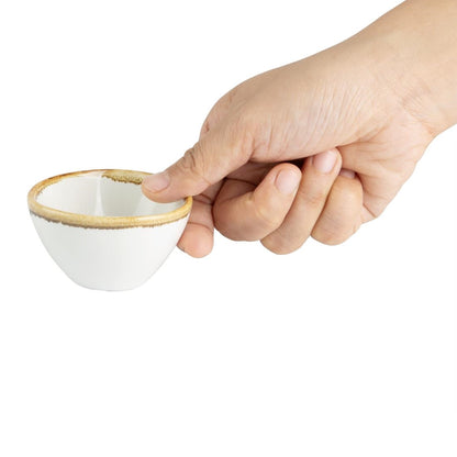 Olympia Kiln Chalk Round Dipping Pot - 68x38mm 2 3/4x 1 1/2" (12 Pack) (68(Ø)mm / 2½". 50ml. Pack Quantity: 12) • PAS-FB977