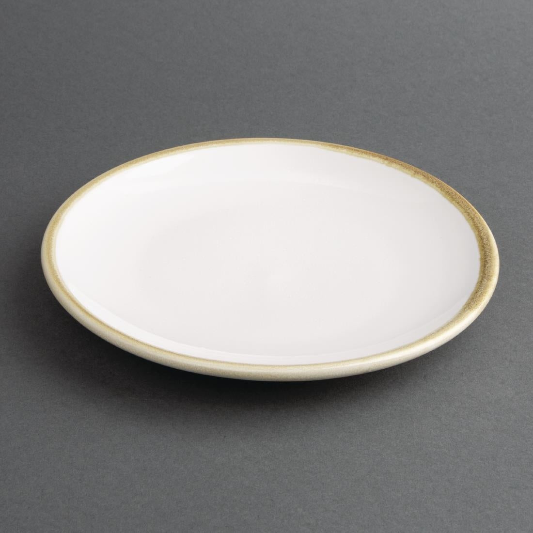 Olympia Kiln Chalk Round Coupe Plate - 180mm 7" (6 Pack) (180(Ø)mm / 7". Pack Quantity: 6) • PAS-FB980