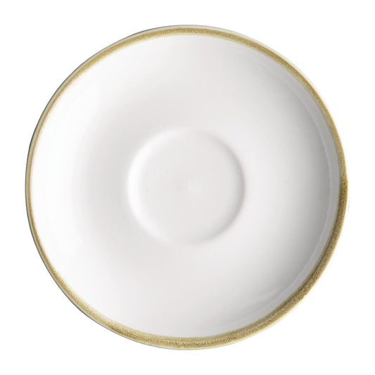 Olympia Kiln Chalk Saucer (Fits FB990) - 160mm 6 3/10" (6 Pack) (160(Ø)mm / 6¼". Pack Quantity: 6) • PAS-FB991