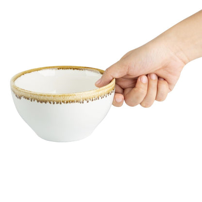 Olympia Kiln Chalk Round Bowl - 635ml 21.4fl oz (6 Pack) (140(Ø)mm / 5½". 635ml. Pack Quantity: 6) • PAS-FB995