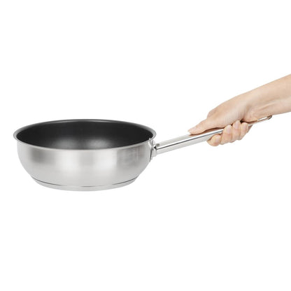 Vogue Stainless Steel Non-Stick Teflon Platinum Plus Sauté Pan 240mm • PAS-FC099