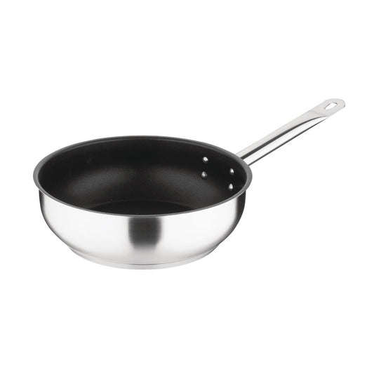 Vogue Stainless Steel Non-Stick Teflon Platinum Plus Sauté Pan 240mm • PAS-FC099