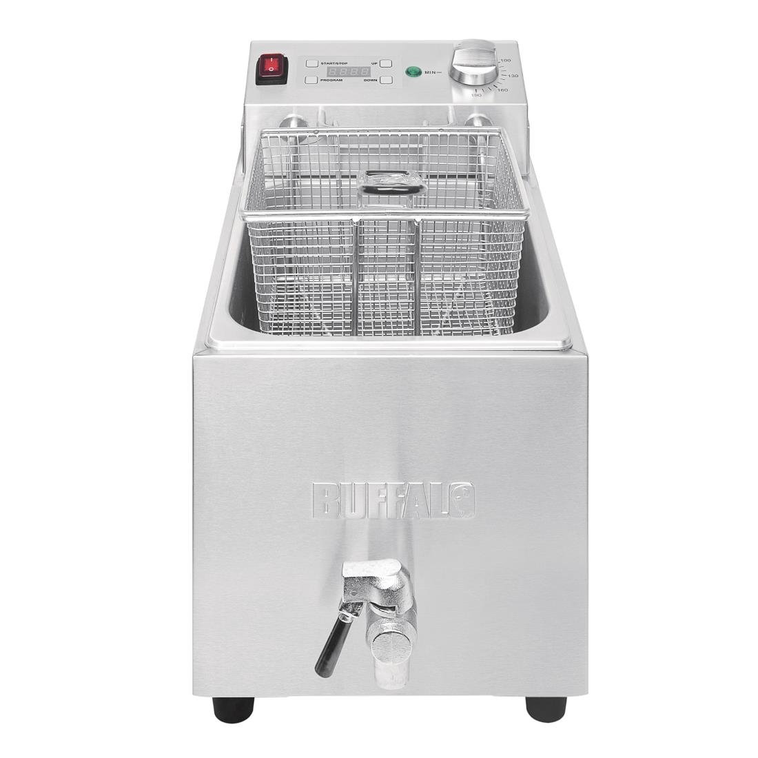 Apuro Single Tank Single Basket 8Ltr Countertop Fryer with Timer 2.9kW • PAS-FC374-A