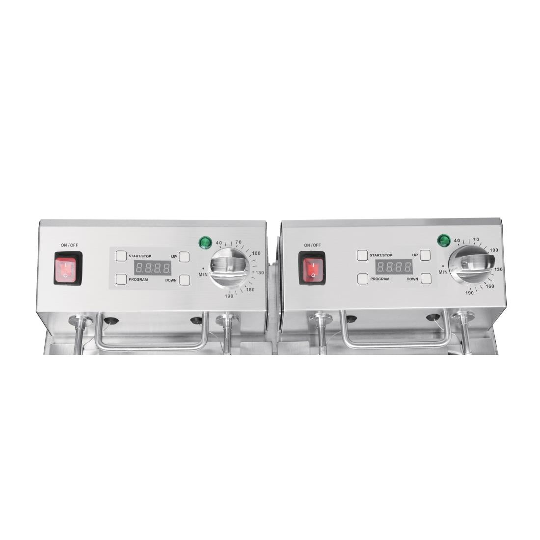 Apuro Twin Tank Fryer with Timer - 2x8Ltr - 2.9kW • PAS-FC375-A