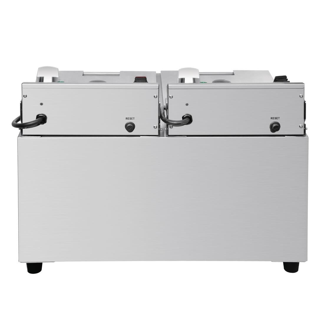 Apuro Twin Tank Twin Basket 2x8Ltr Countertop Fryer with Timers 2x2.9kW • PAS-FC375-A