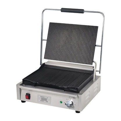 Apuro Large Contact Grill Ribbed Plates with Timer • PAS-FC380-A