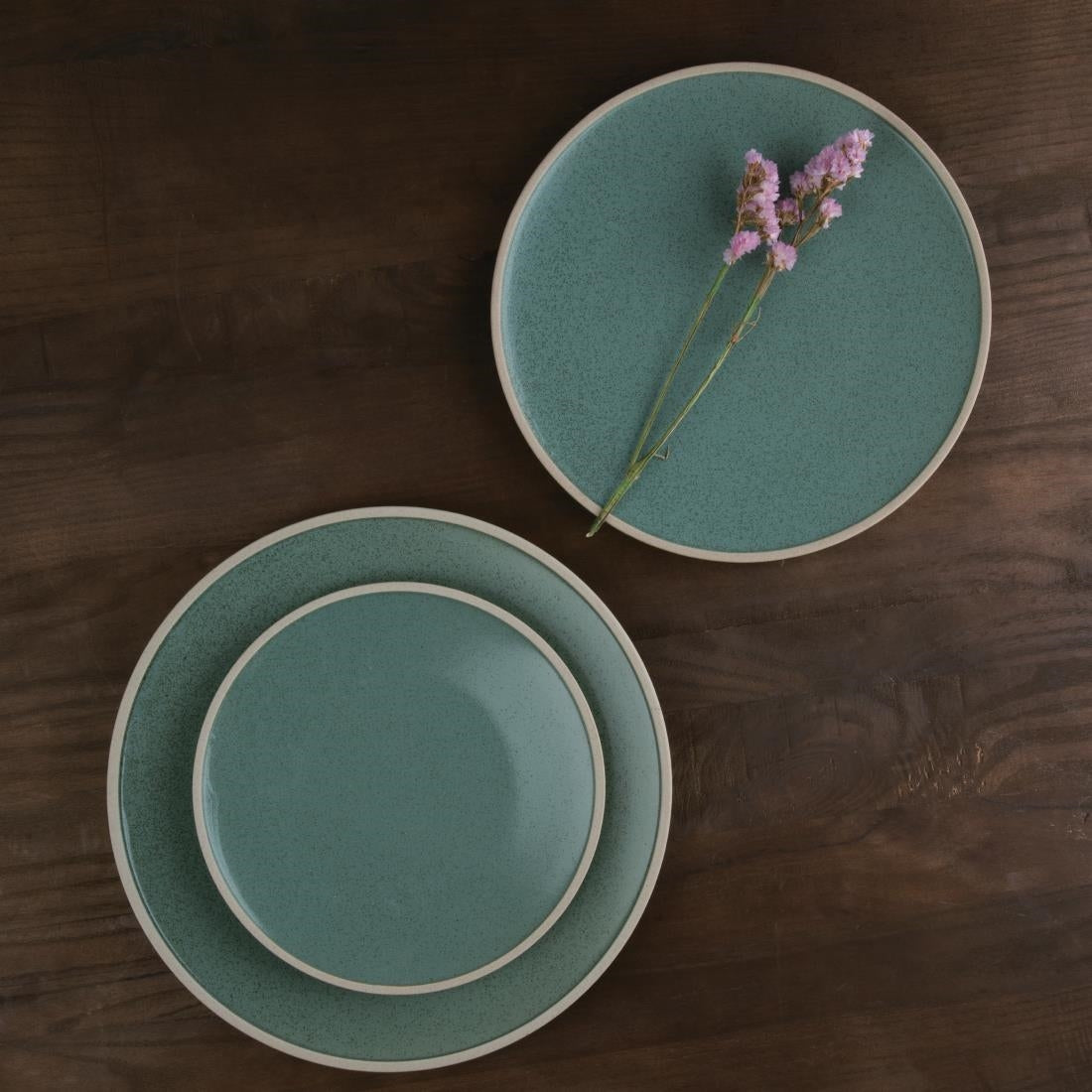 Olympia Anello Green Raw Edge Plates 205mm (6 Pack) (Pack of 6) • PAS-FC475