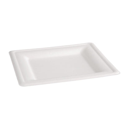 Fiesta Compostable Bagasse Square Plates 159mm (Pack of 50) • PAS-FC518