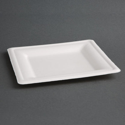 Fiesta Compostable Bagasse Square Plate 159mm (50 Pack) (Pack of 50) • PAS-FC518