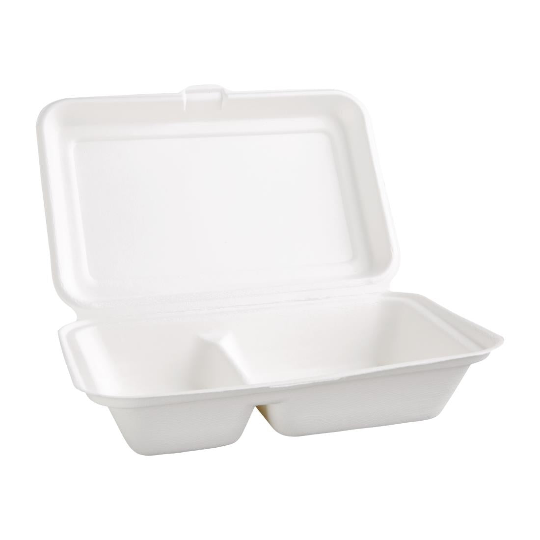 Fiesta Compostable Bagasse Food 2 Compartment Container 253mm (200 Pack) (Pack of 200) • PAS-FC524