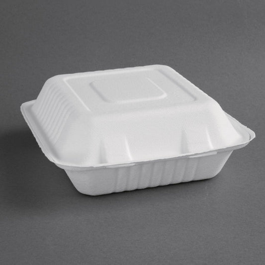 Fiesta Compostable Bagasse Food Container 223mm (200 Pack) (223(W)x201(D)mm | Pack Quantity: 200) • PAS-FC525