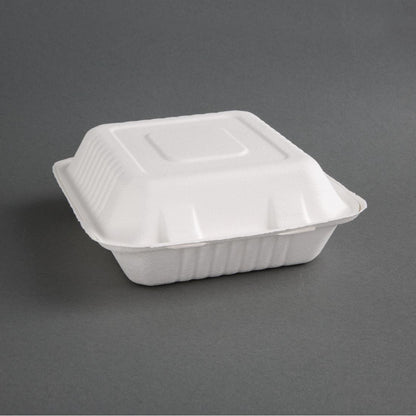 Fiesta Compostable Bagasse Food 3 Compartment Container 223mm  (200 Pack) (Pack of 200) • PAS-FC526