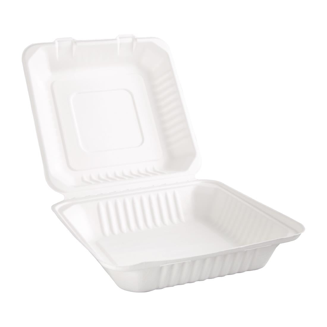 Fiesta Compostable Bagasse Hinged Food Containers 236mm (Pack of 200) • PAS-FC527