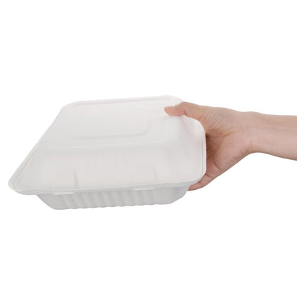 Fiesta Compostable Bagasse Food Container236mm (200 Pack) (236(W)x229(D)mm | Pack of 200) • PAS-FC527