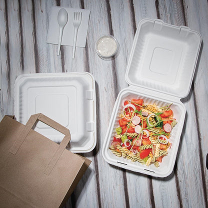 Fiesta Compostable Bagasse Food Container236mm (200 Pack) (236(W)x229(D)mm | Pack of 200) • PAS-FC527