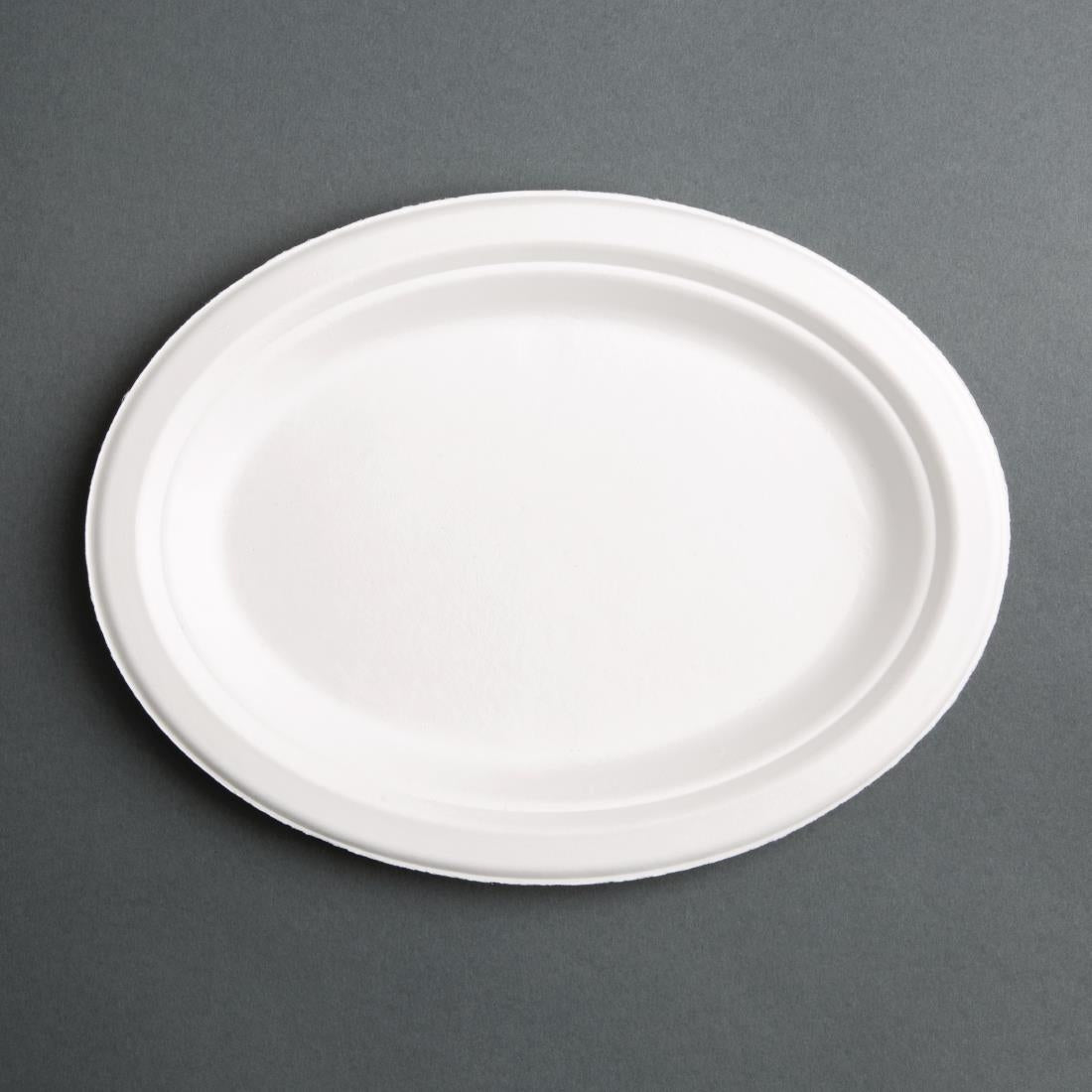 Fiesta Compostable Bagasse Oval Plate 316mm (50 Pack) (Pack of 50) • PAS-FC535