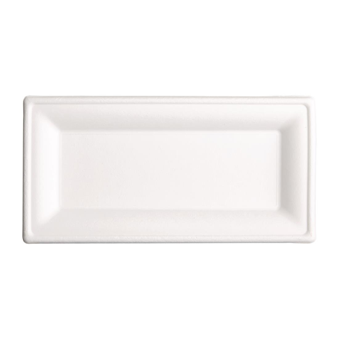 Fiesta Compostable Bagasse Rectangular Plates 258mm (Pack of 50) • PAS-FC539