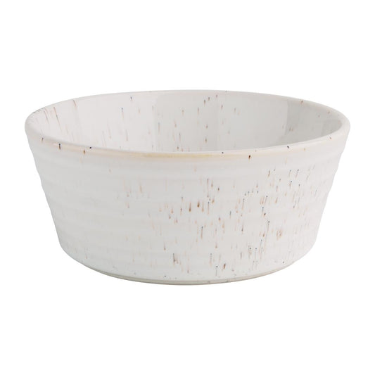 Olympia Cavolo White Speckle Flat Round Bowl 143mm (6 Pack) • PAS-FD900