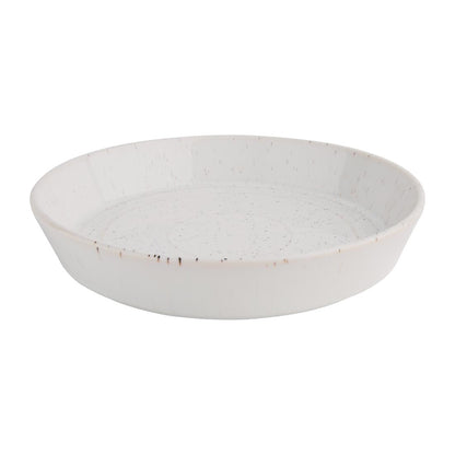 Olympia Cavolo White Speckle Flat Round Bowl - 220mm (4 Pack) • PAS-FD901