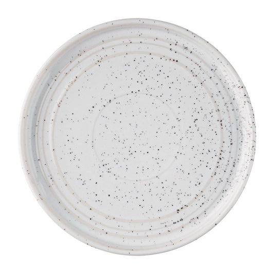Olympia Cavolo White Speckle Flat Round Plate - 180mm 7" (6 Pack) • PAS-FD902