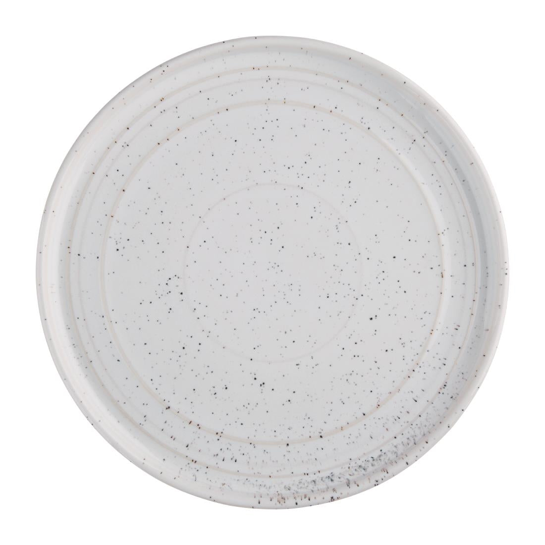 Olympia Cavolo White Speckle Flat Round Plate - 220mm 8 2/3" (6 Pack) • PAS-FD903