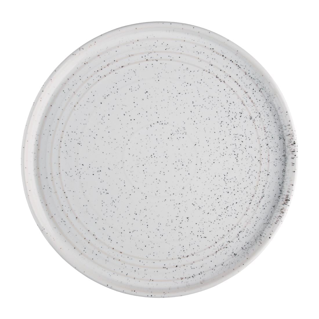 Olympia Cavolo White Speckle Flat Round Plate - 270mm 10 2/3" (4 Pack) • PAS-FD904
