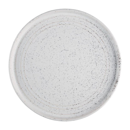 Olympia Cavolo White Speckle Flat Round Plate - 270mm 10 2/3" (4 Pack) • PAS-FD904