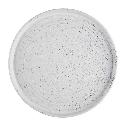 Olympia Cavolo White Speckle Flat Round Plate - 270mm 10 2/3" (4 Pack) • PAS-FD904