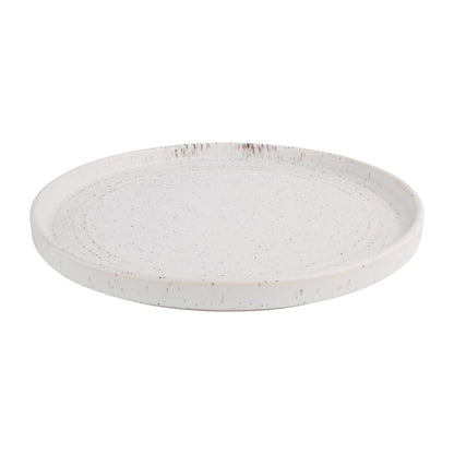 Olympia Cavolo White Speckle Flat Round Plate - 270mm 10 2/3" (4 Pack) • PAS-FD904