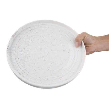 Olympia Cavolo White Speckle Flat Round Plate - 270mm 10 2/3" (4 Pack) • PAS-FD904