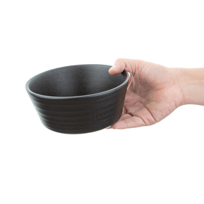 Olympia Cavolo Flat Round Bowls Textured Black 143mm (6 Pack) (Pack of 6) • PAS-FD906